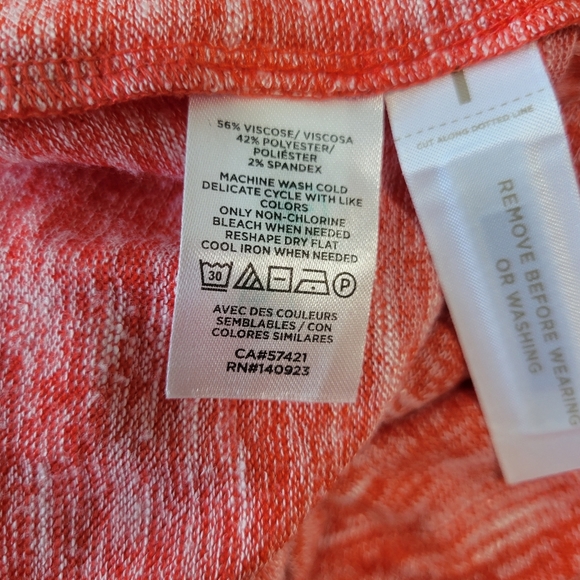 Lou & Grey Coral Orange Spacedyed Tiered Maxi Dress NWT Sleeveless Stretch - Picture 11 of 16